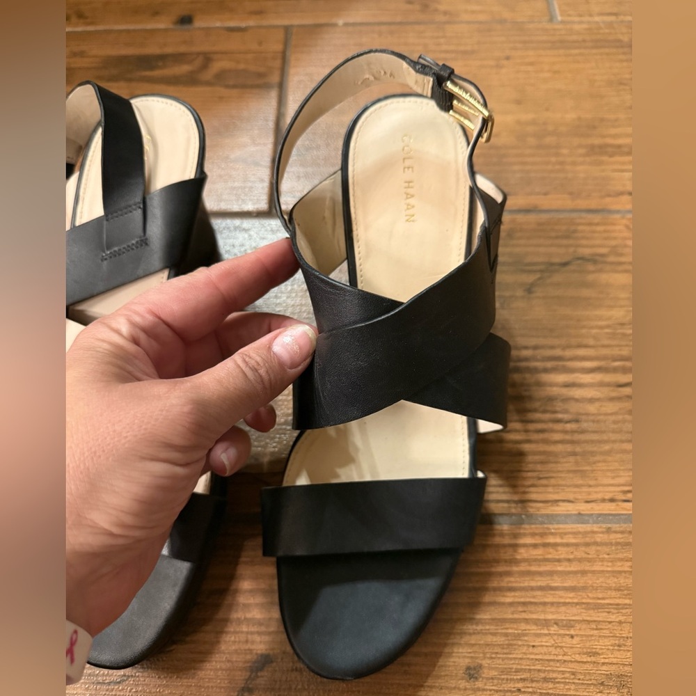 Cole Haan Black Strappy Sandals NWOT